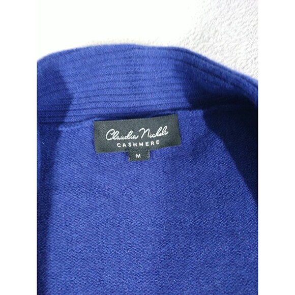 Claudia Nichole 100% Cashmere Open Front Cardigan Size Medium Purple/Dark Blue - Picture 2 of 9